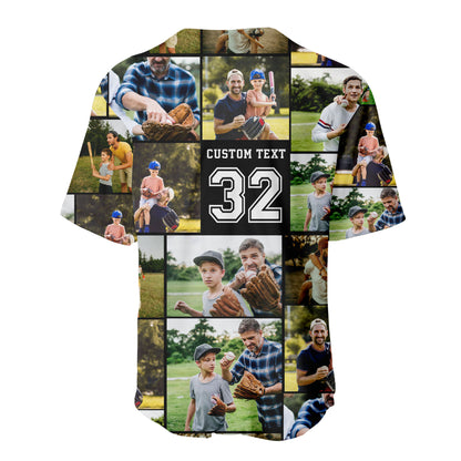 Create Your Own Baseball Jersey with Collage Photo and Text