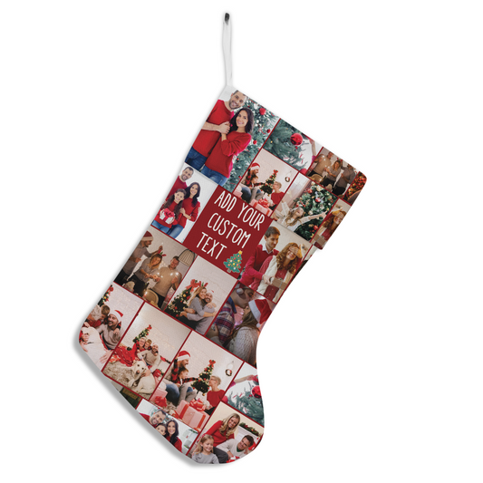 Create Your Own Christmas Stocking with Collage Photo & Custom Text
