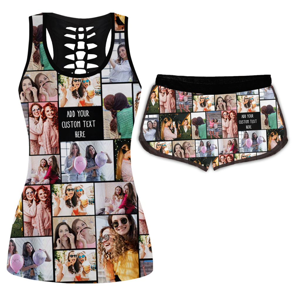 Create Your Own Combo Tank & Short Set with Collage Photo and Text