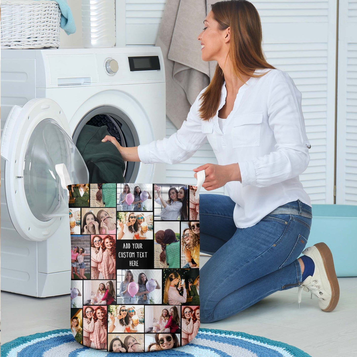 Create Your Own Custom Laundry Basket with Collage Photo & Text