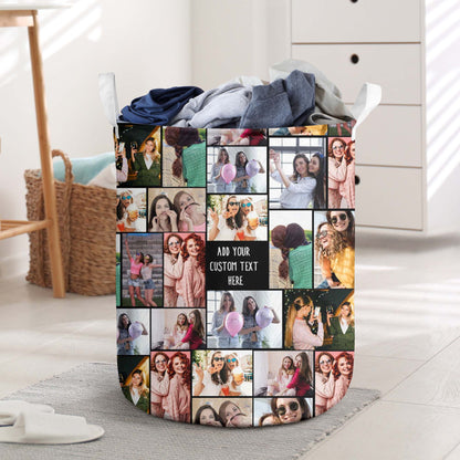 Create Your Own Custom Laundry Basket with Collage Photo & Text