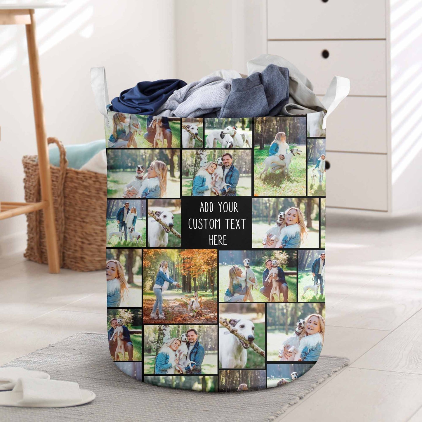 Create Your Own Custom Laundry Basket with Collage Photo & Text