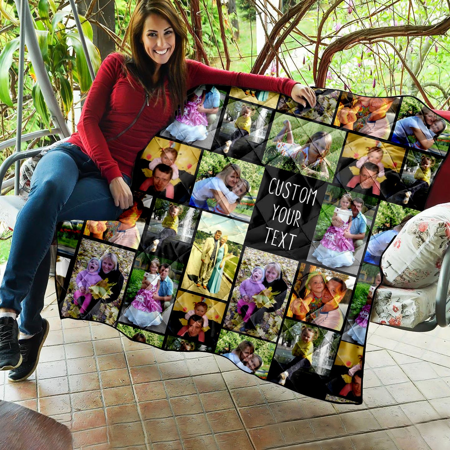 Create Your Own Custom Quilt with Collage Photo & Text