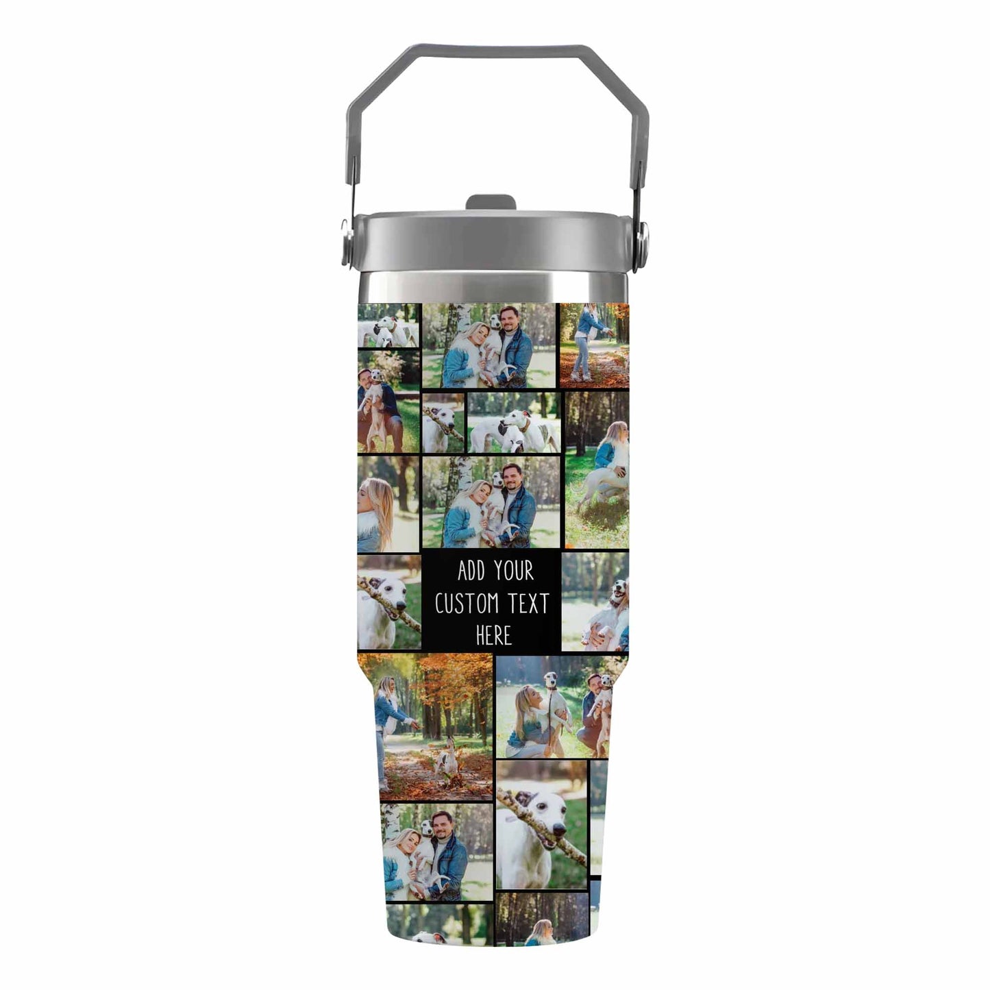 Create Your Own Flip Straw 30oz Printed Tumbler with Collage Photo and Text