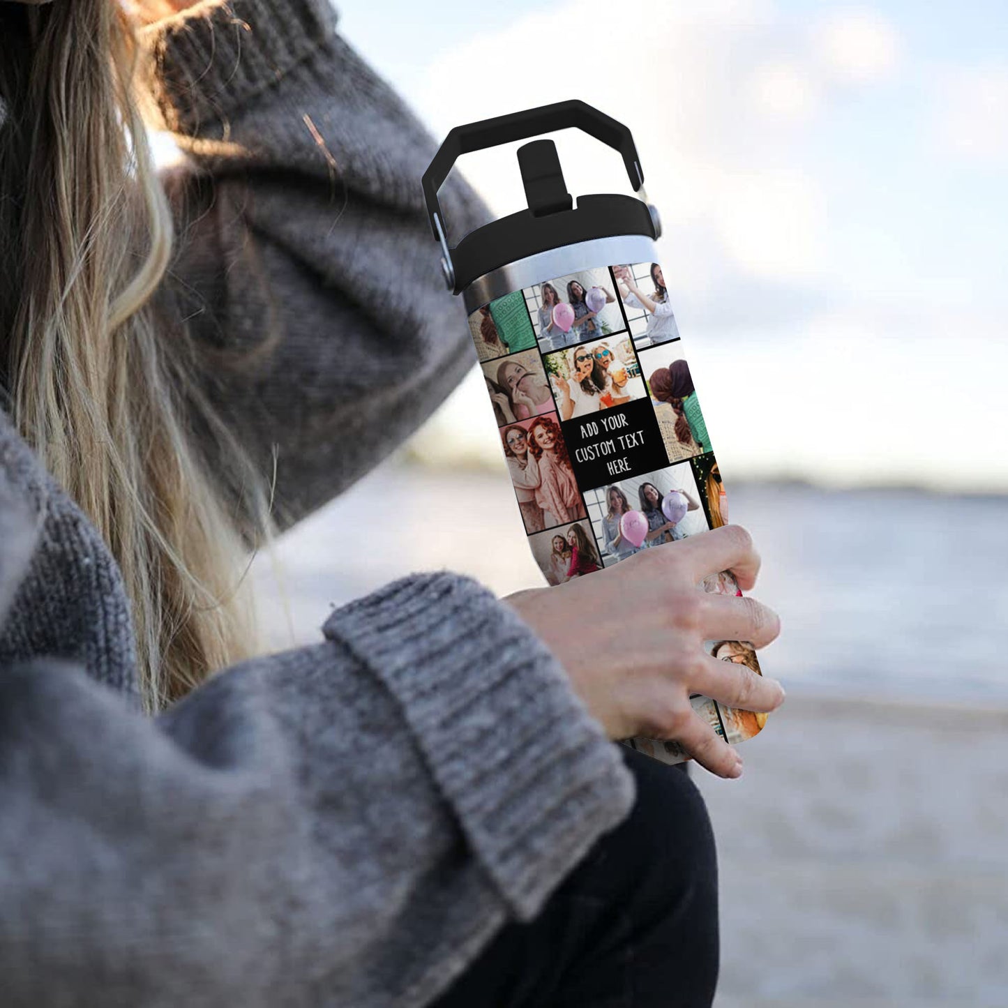 Create Your Own Flip Straw 30oz Printed Tumbler with Collage Photo and Text