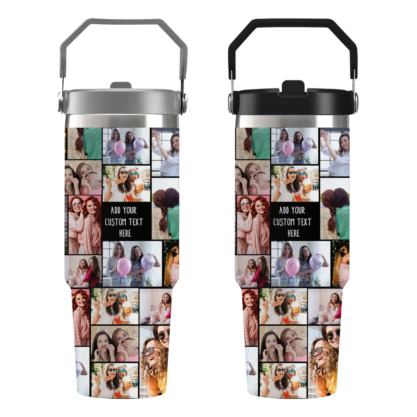 Create Your Own Flip Straw 30oz Printed Tumbler with Collage Photo and Text