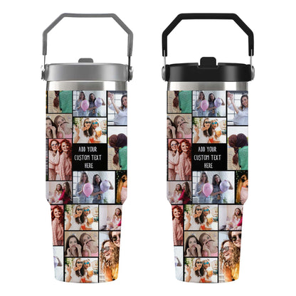 Create Your Own Flip Straw 30oz Printed Tumbler with Collage Photo and Text