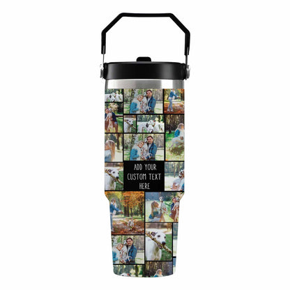 Create Your Own Flip Straw 30oz Printed Tumbler with Collage Photo and Text