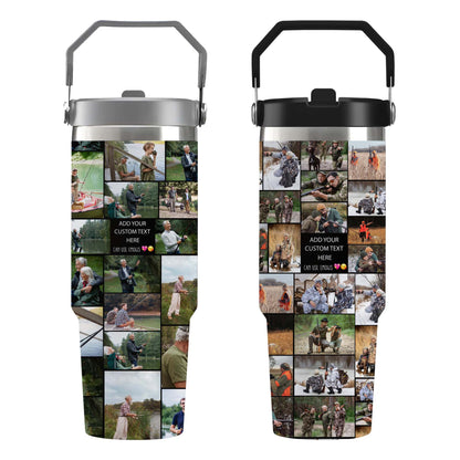 Create Your Own Flip Straw 30oz Printed Tumbler with Collage Photo and Text