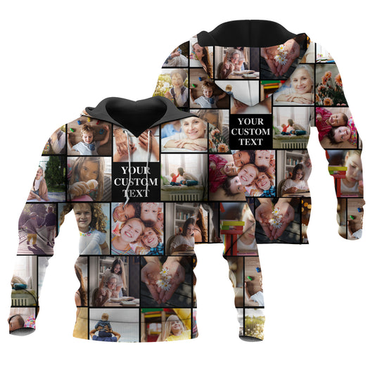 Create Your Own Hoodie with Photo Collage & Text – Custom Hoodie for Family, Friends or Couples