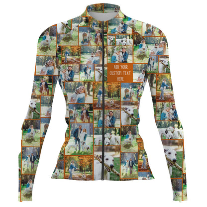 Create Your Own Long Sleeve Cycling Jersey with Collage Photo & Text