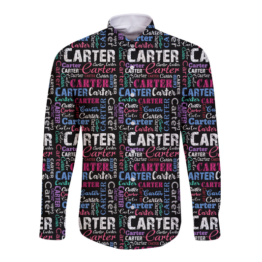 Create Your Own Personalized Unisex Long Sleeve Button Up Shirt with Your Name