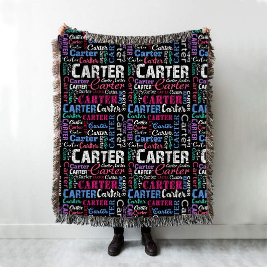 Create Your Own Personalized Woven Blanket with Name on it