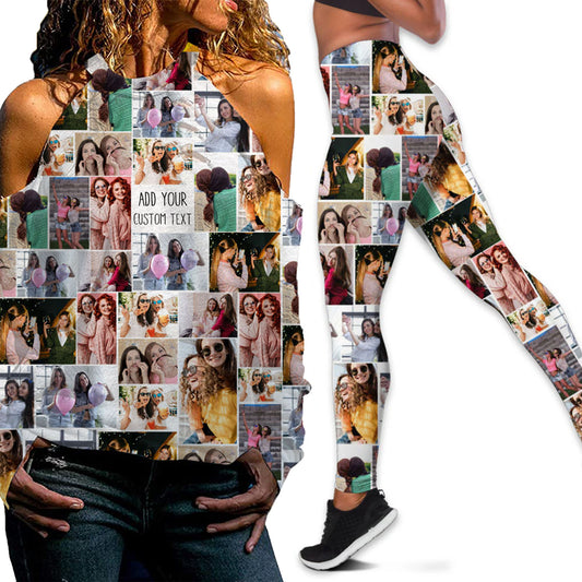 Create Your Own Strapless Long Sleeve Sweatshirt & Legging Set with Collage Photo & Text