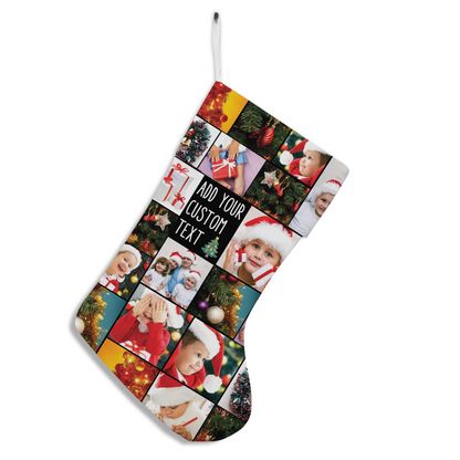 Create Your Own Christmas Stocking with Collage Photo & Custom Text
