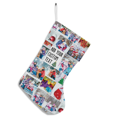 Create Your Own Christmas Stocking with Collage Photo & Custom Text
