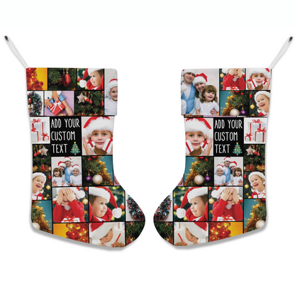 Create Your Own Christmas Stocking with Collage Photo & Custom Text