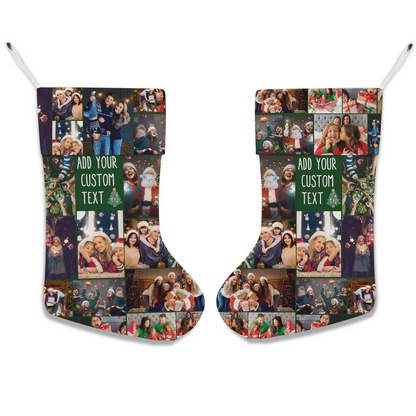 Create Your Own Christmas Stocking with Collage Photo & Custom Text