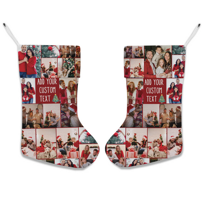 Create Your Own Christmas Stocking with Collage Photo & Custom Text