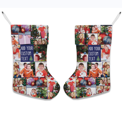 Create Your Own Christmas Stocking with Collage Photo & Custom Text