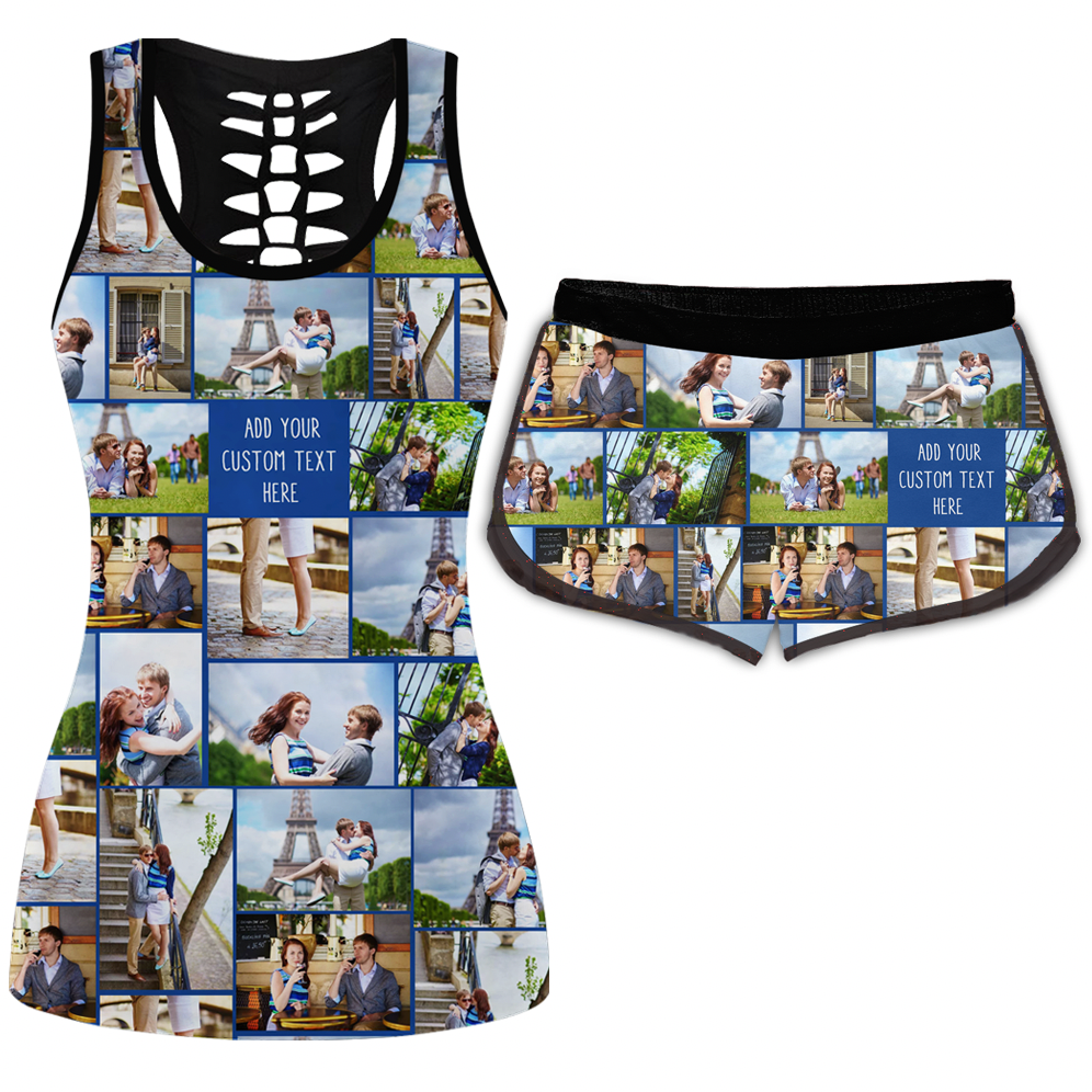 Create Your Own Combo Tank & Short Set with Collage Photo and Text