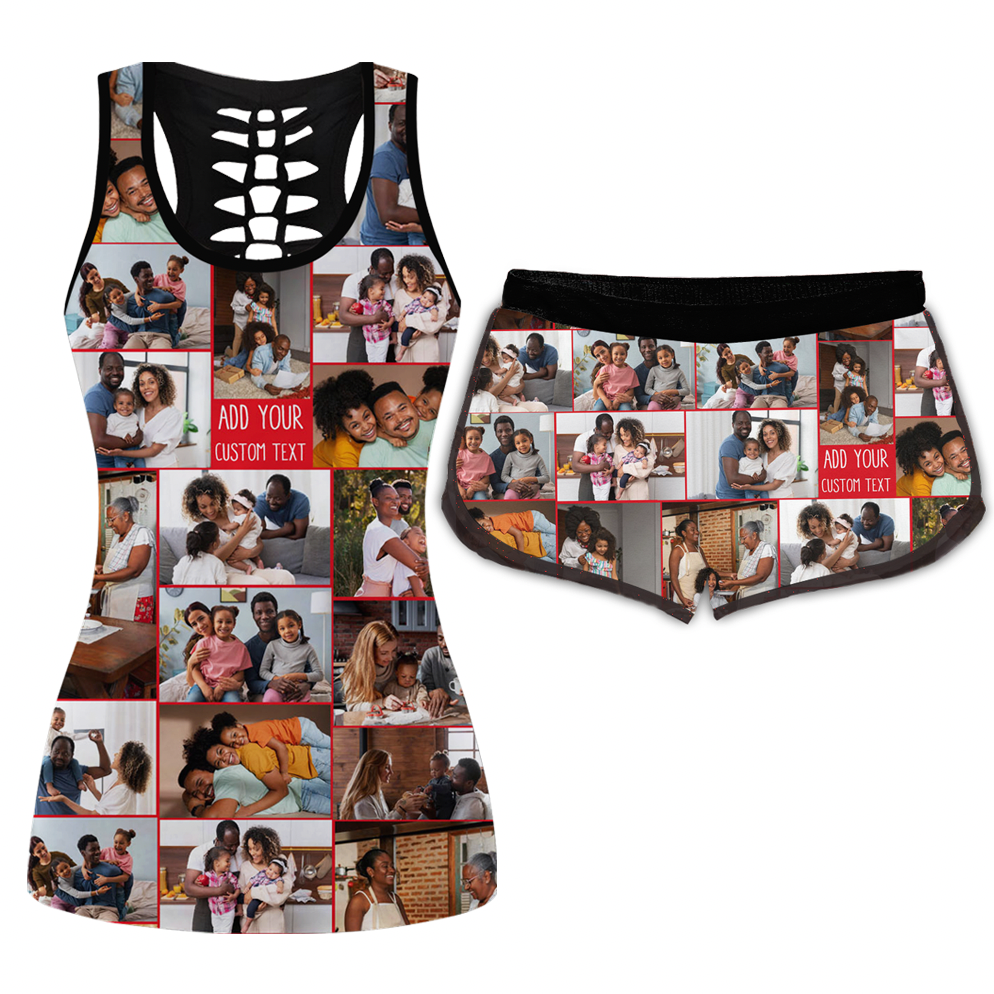 Create Your Own Combo Tank & Short Set with Collage Photo and Text