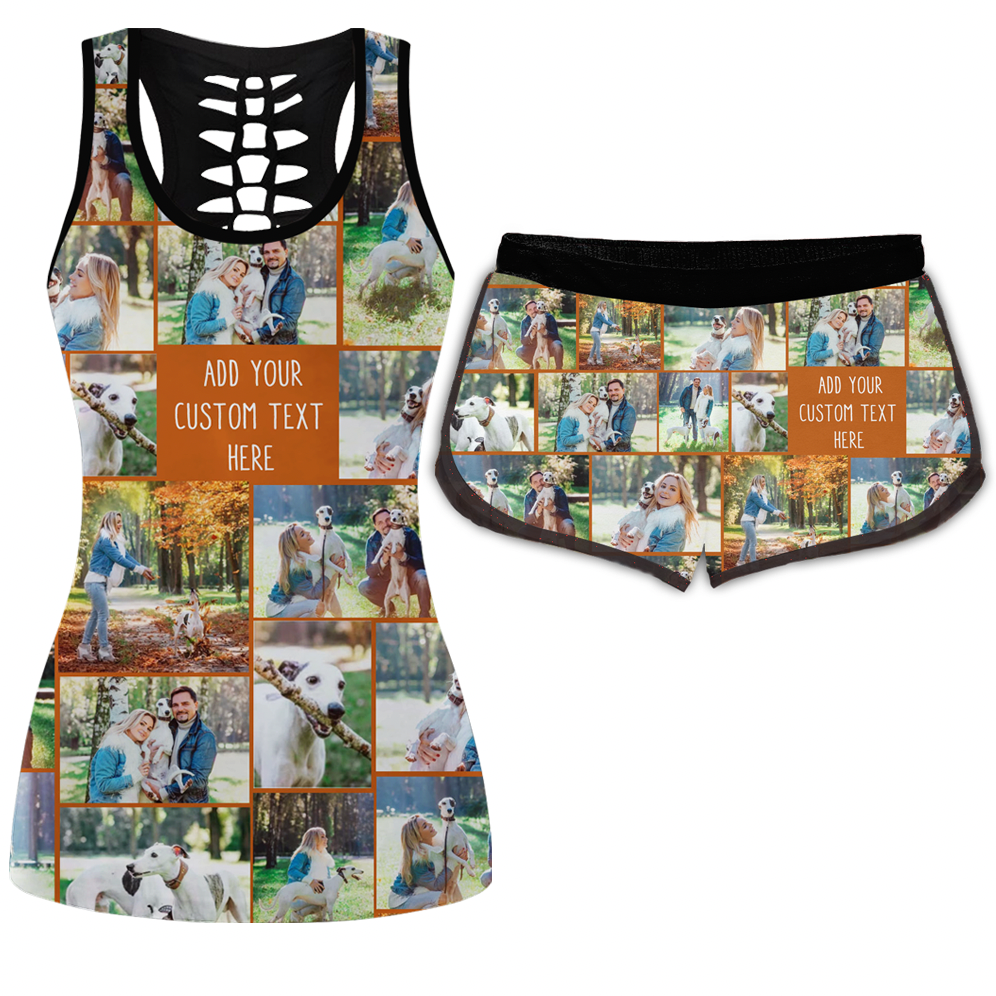 Create Your Own Combo Tank & Short Set with Collage Photo and Text