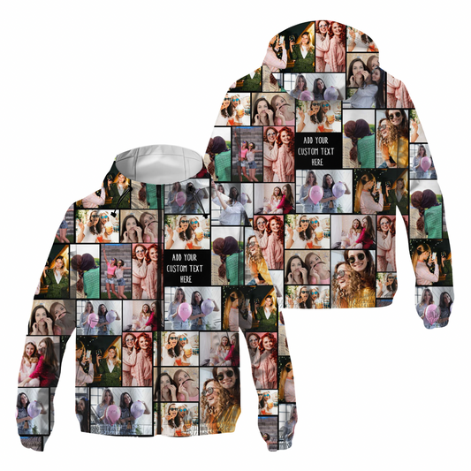 Create Your Own Windbreaker Jacket with Collage Photo & Text