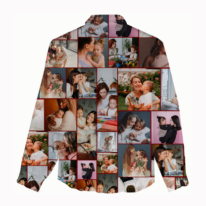 Create Your Own Women's Linen Shirts with Collage Photo & Text