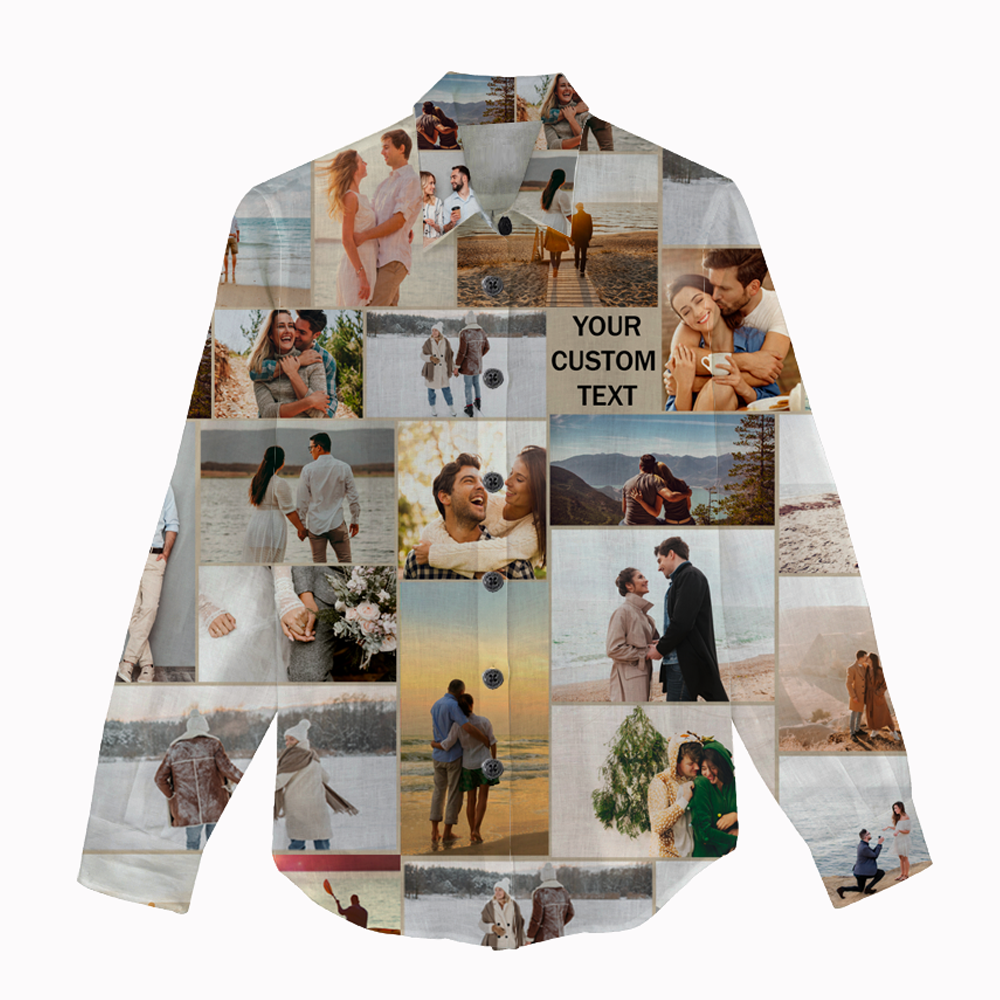 Create Your Own Women's Linen Shirts with Collage Photo & Text