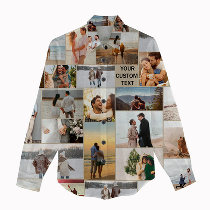 Create Your Own Women's Linen Shirts with Collage Photo & Text