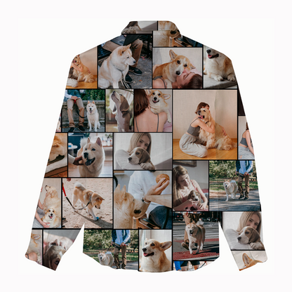 Create Your Own Women's Linen Shirts with Collage Photo & Text