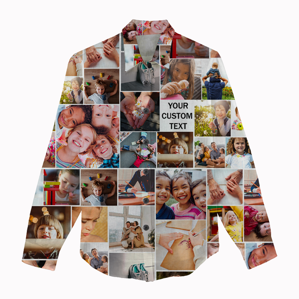 Create Your Own Women's Linen Shirts with Collage Photo & Text