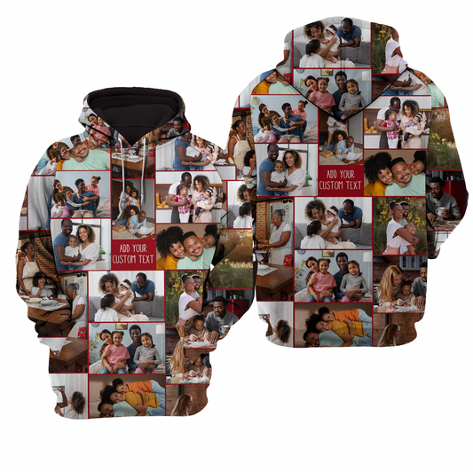 Create a Custom Collage Photo & Text on AOP Unisex Raglan Hoodie