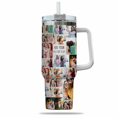 Create a Custom Collage Photo & Text on Personalized 40oz Tumbler