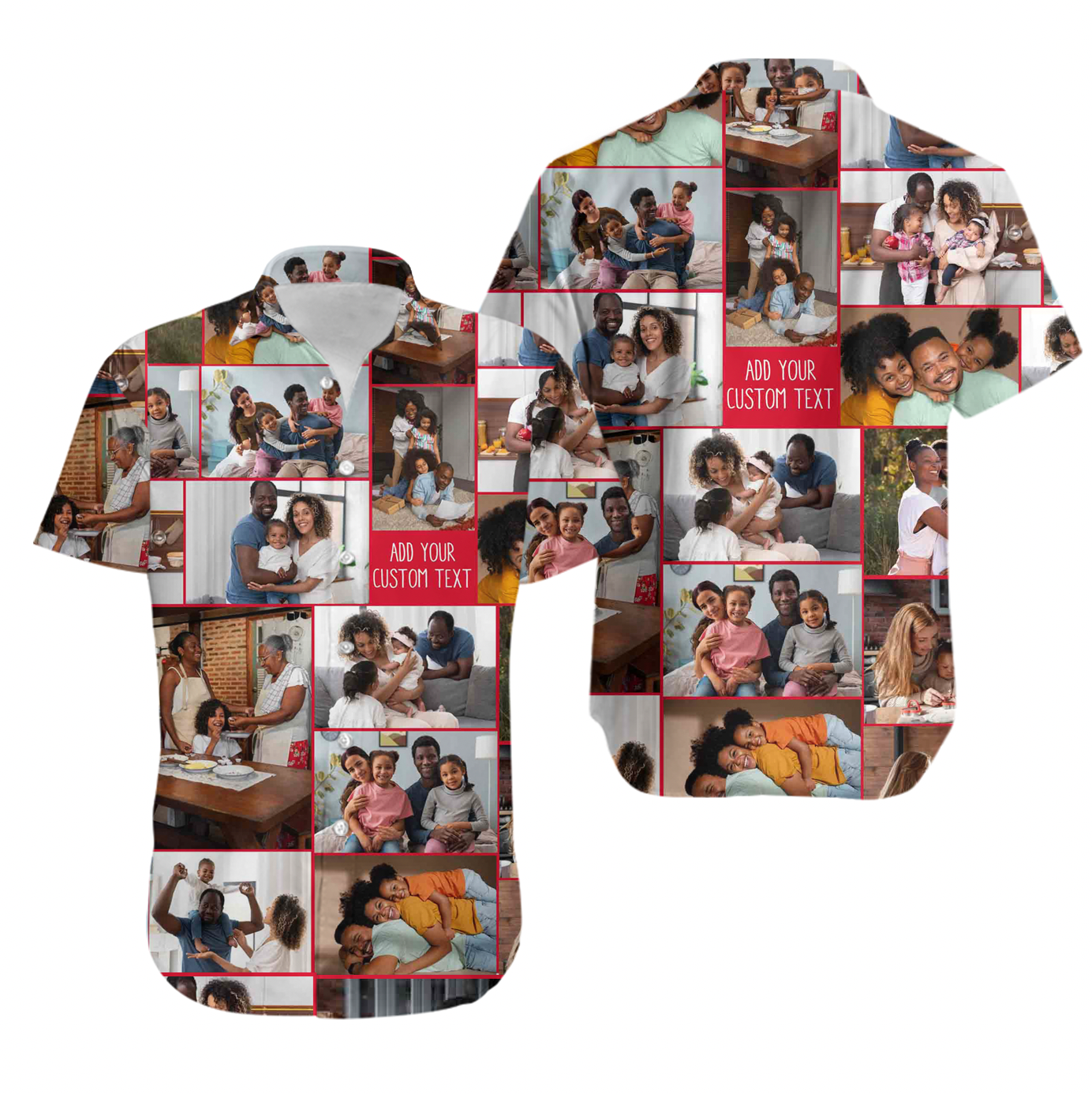 Create a Custom Collage Photo & Text on Unisex Hawaiian Shirt