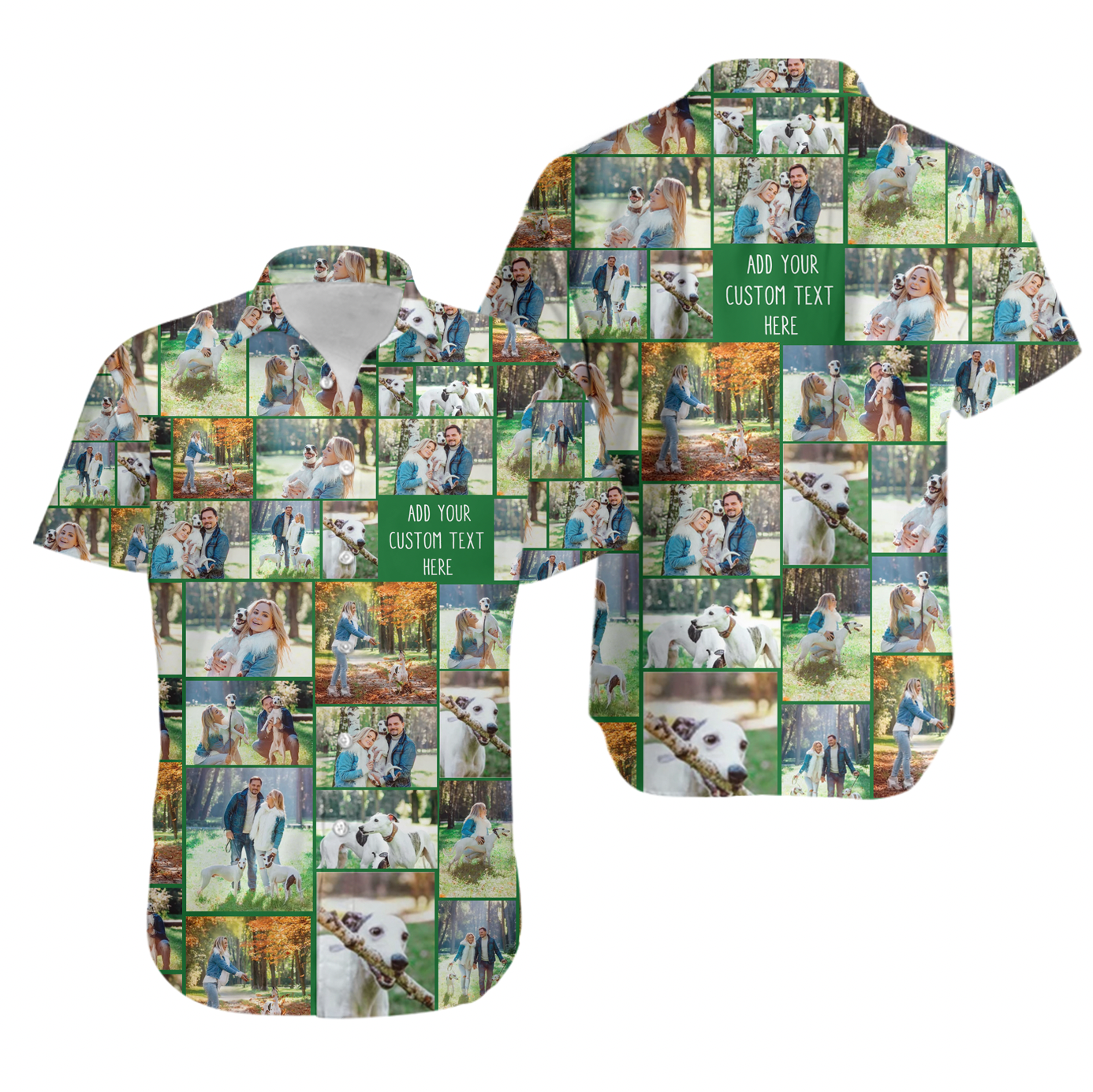 Create a Custom Collage Photo & Text on Unisex Hawaiian Shirt