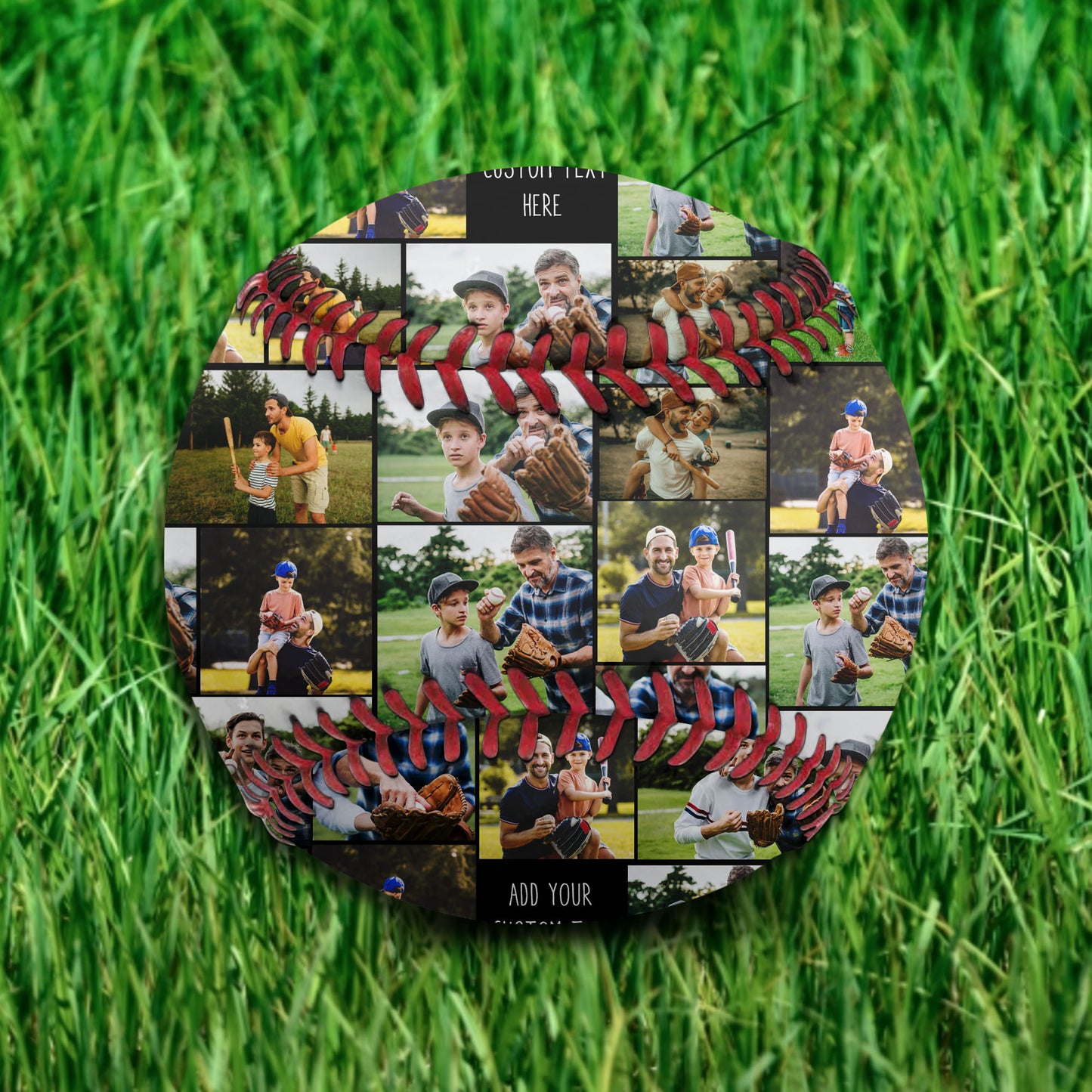 Create a Custom Baseball Ball with Collage Photo & Text on Baseball Ball