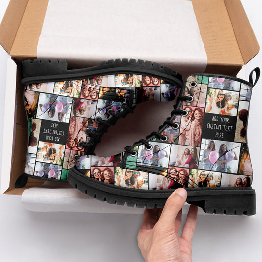 Create a Custom Collage Photo & Text on Custom Leather Boots