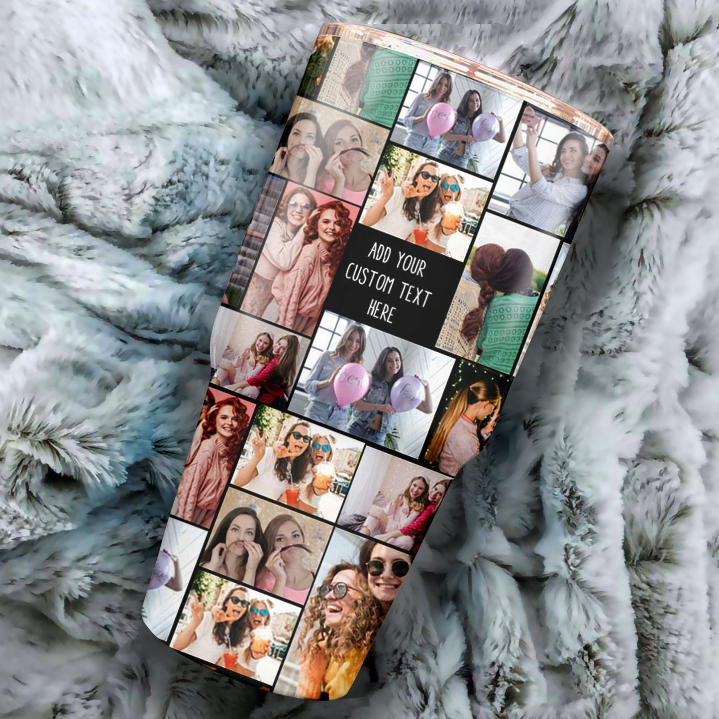 Create a Custom Collage Photo & Text on Personalized 30oz Tumbler