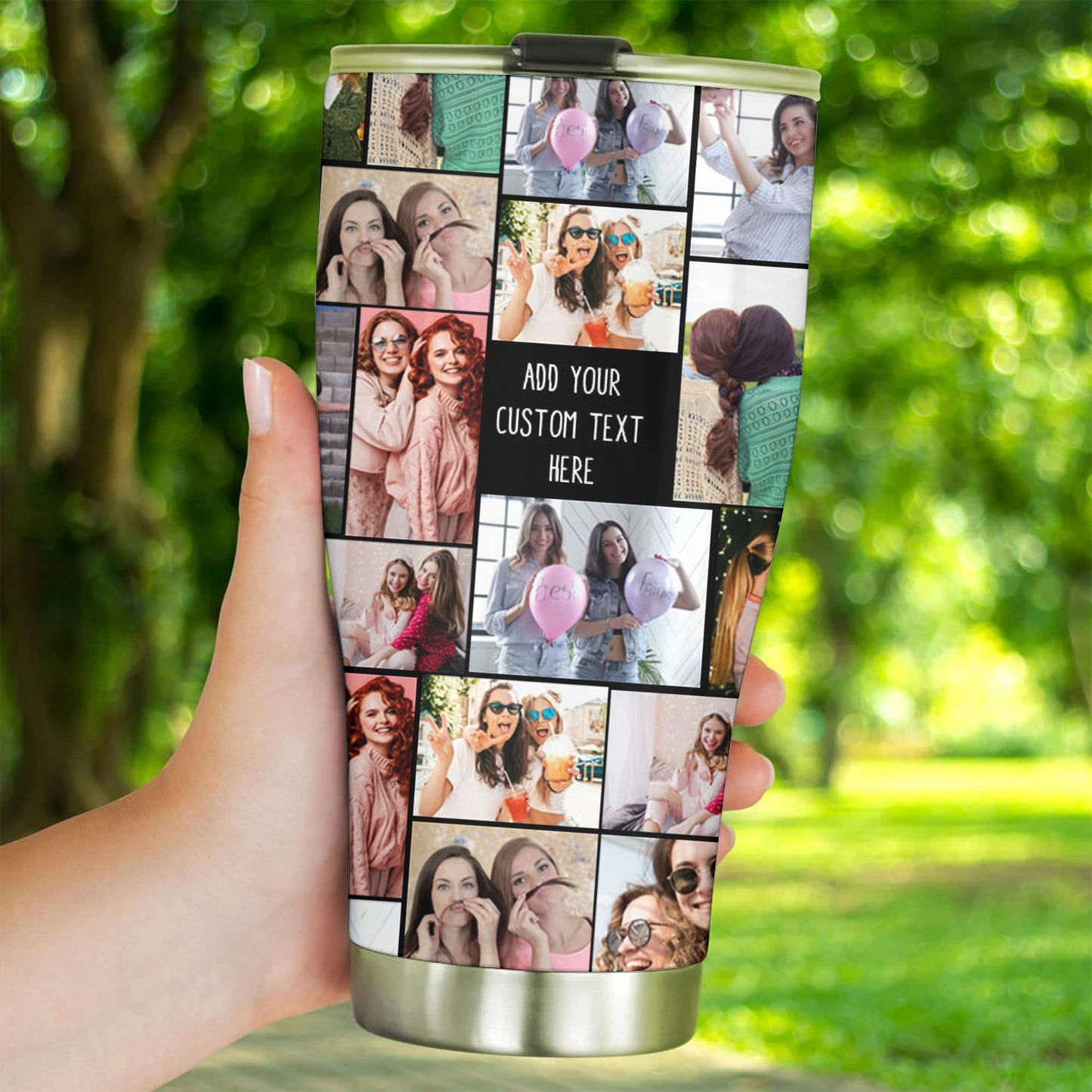 Create a Custom Collage Photo & Text on Personalized 30oz Tumbler