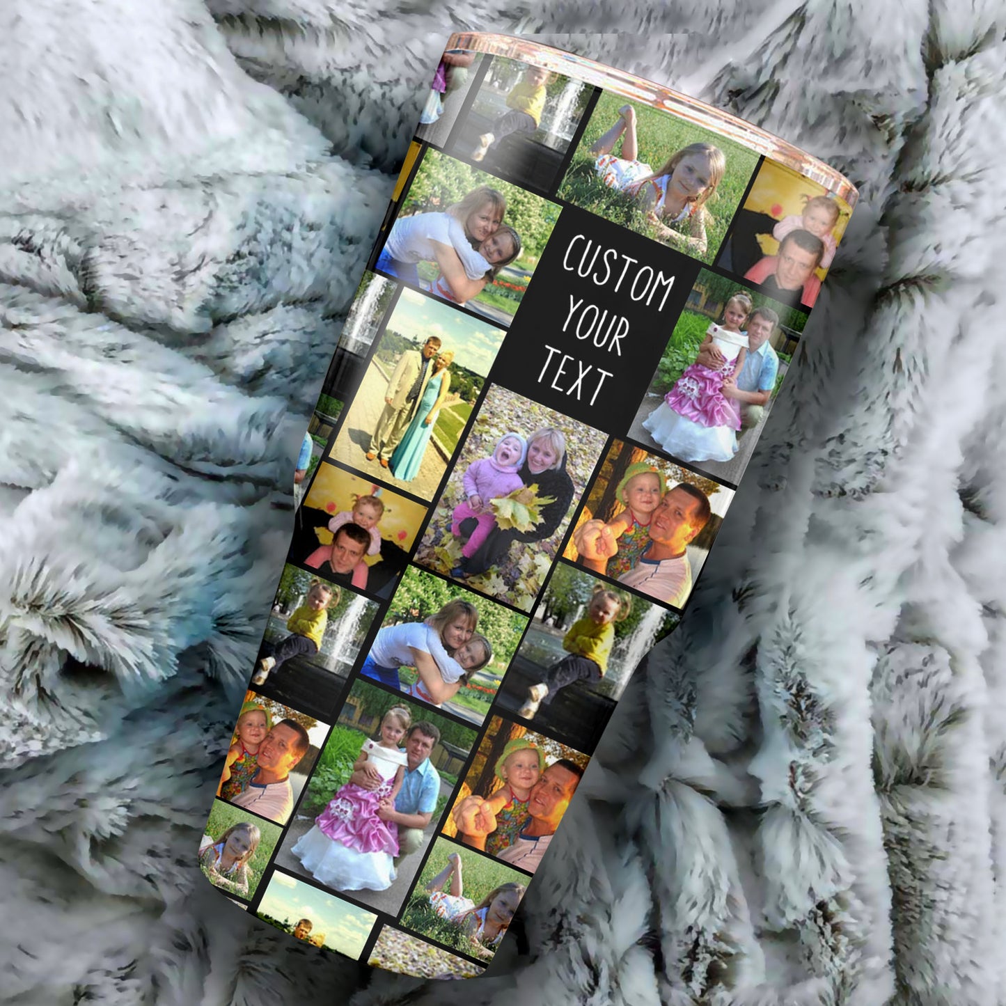 Create a Custom Collage Photo & Text on Personalized 30oz Tumbler