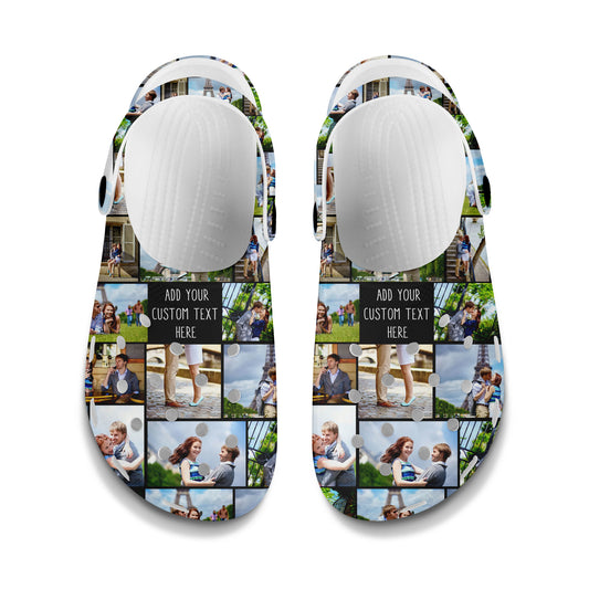 Create a Custom Collage Photo & Text on Personalized Clogs