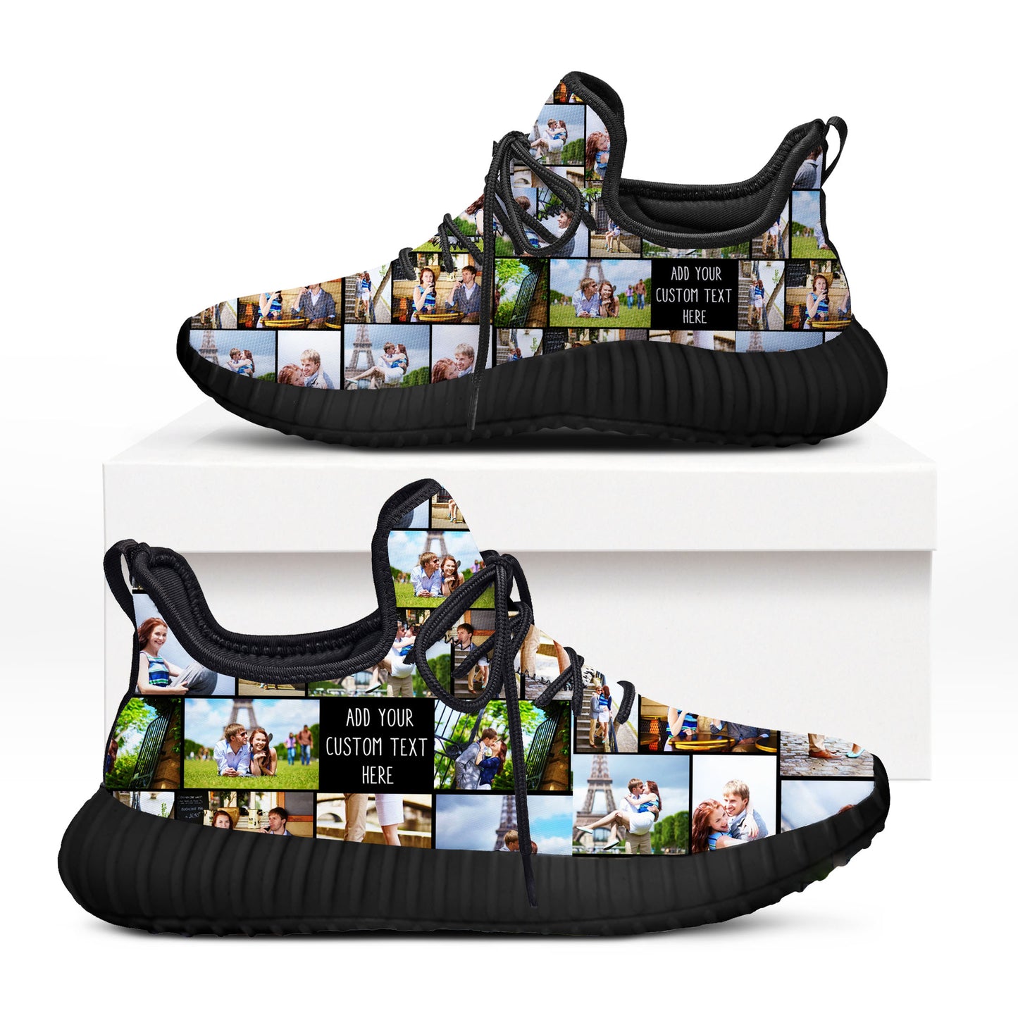 Create a Custom Collage Photo & Text on Personalized Reze Shoes