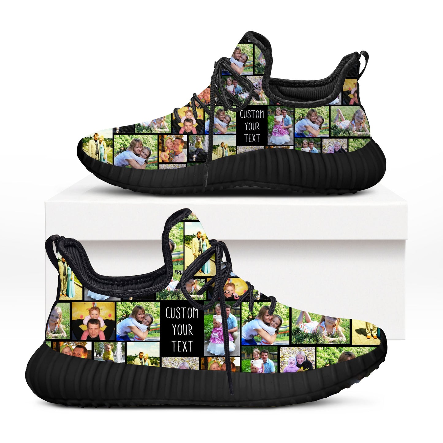 Create a Custom Collage Photo & Text on Personalized Reze Shoes