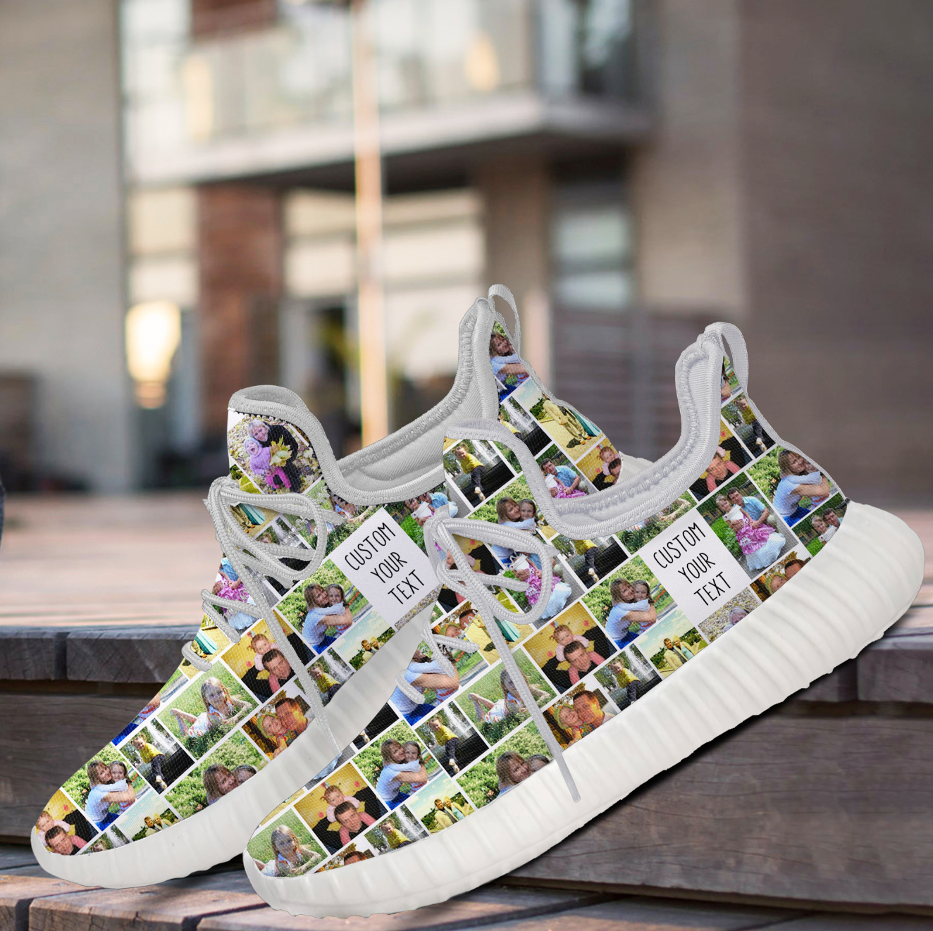 Create a Custom Collage Photo & Text on Personalized Reze Shoes