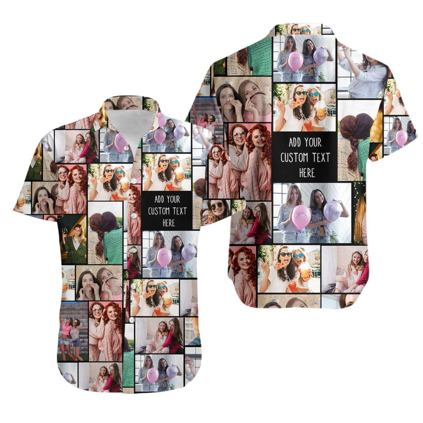 Create a Custom Collage Photo & Text on Unisex Hawaiian Shirt