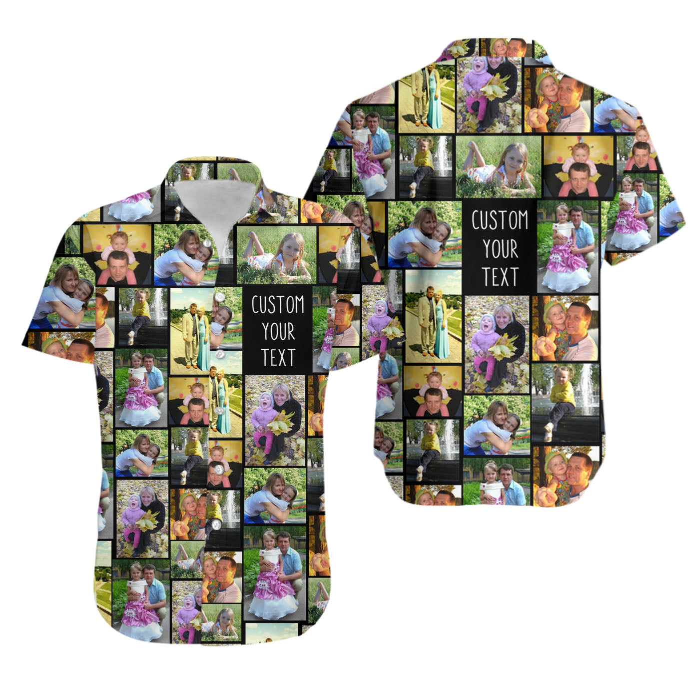 Create a Custom Collage Photo & Text on Unisex Hawaiian Shirt