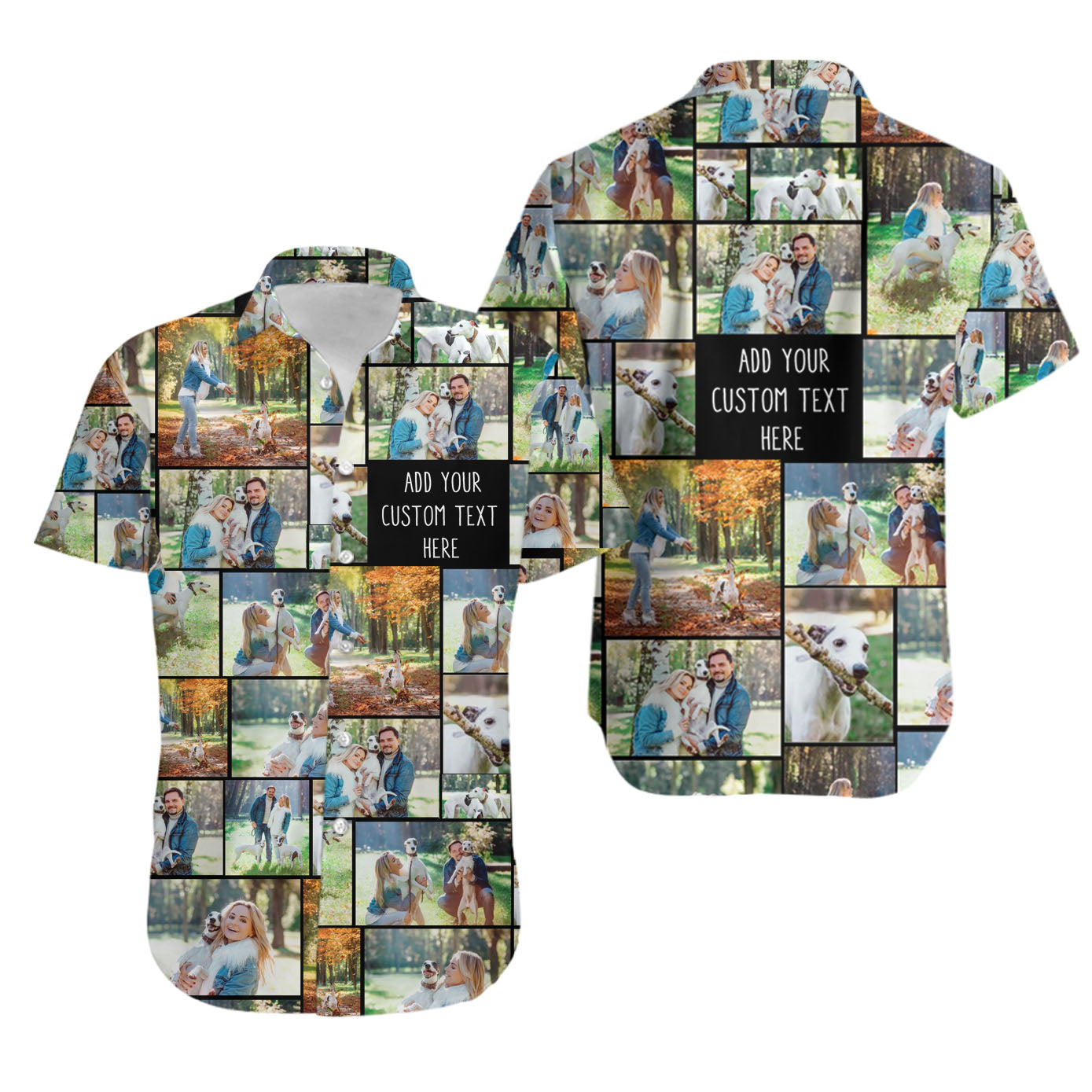 Create a Custom Collage Photo & Text on Unisex Hawaiian Shirt