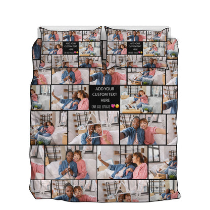 Create a Gift for Best Friend with Collage Photo & Text on Quilt Bedding Set